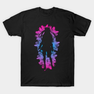 Shield - Pink and Blue Flowers style T-Shirt